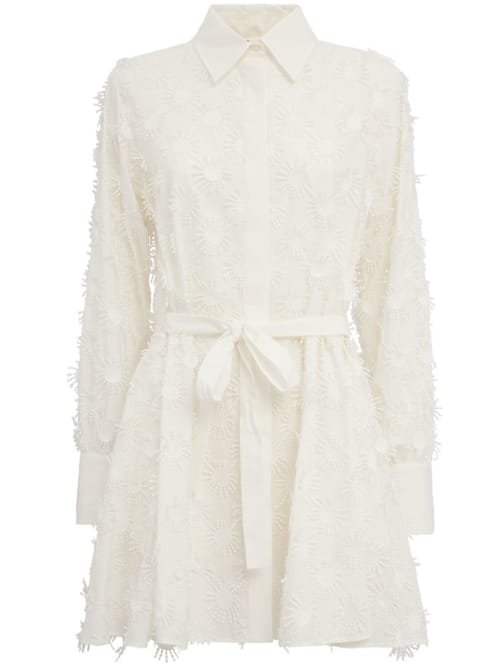 MSGM: Besticktes Mini-Hemdblusenkleid mit Gürtel