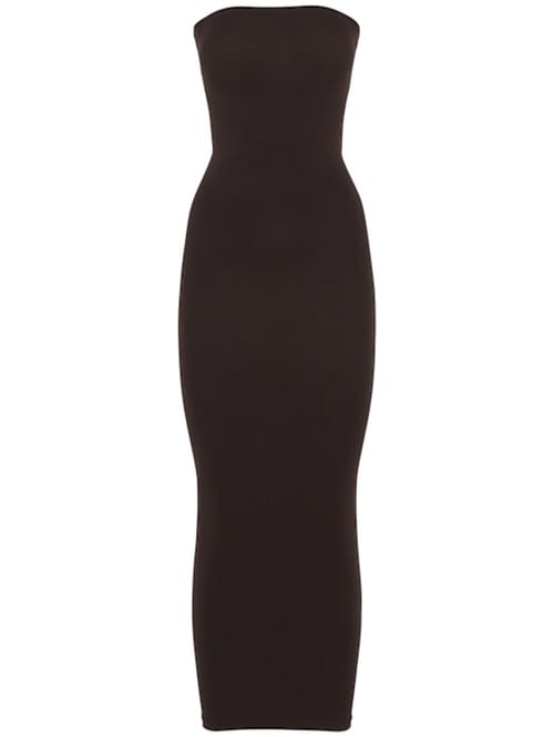 Wolford: Trägerloses Midi-Kleid aus Stretch-Jersey