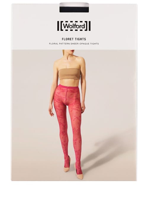 Wolford: 花卉蕾丝连裤袜