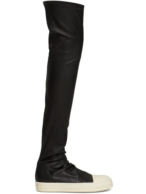 Rick Owens: 对比尖头的及膝靴