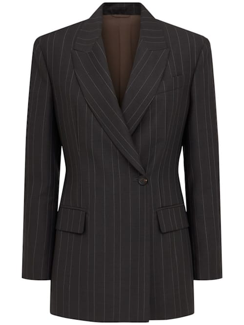 Brunello Cucinelli: 带条纹的短款双排扣夹克