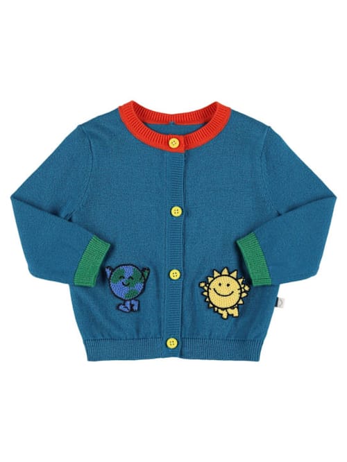 Stella McCartney Kids: Cardigan in maglia con ricami