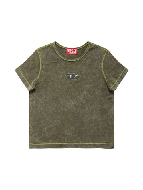 Diesel Kids: 棉质针织T恤衫，带logo