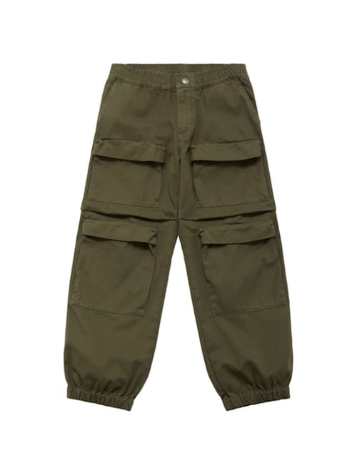 Diesel Kids: 棉质斜纹布工装裤