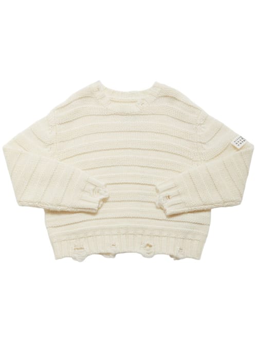 MM6 Maison Margiela: Jersey en mezcla de lana con efecto desgastado