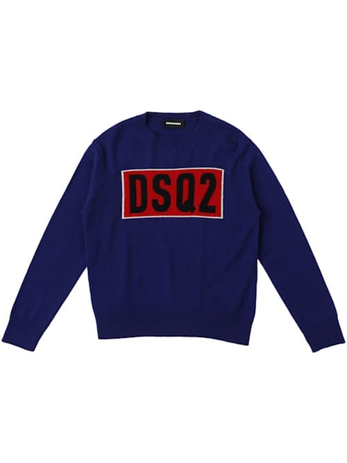 Dsquared2: Wollpullover mit Intarsien-Logo