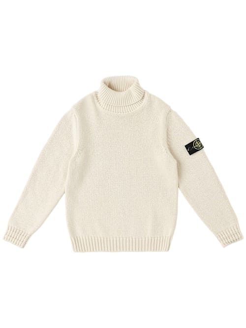 Stone Island Junior: Jersey de cuello alto en algodón