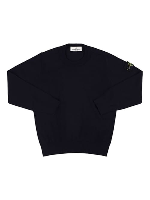 Stone Island Junior: Virgin wool sweater with badge