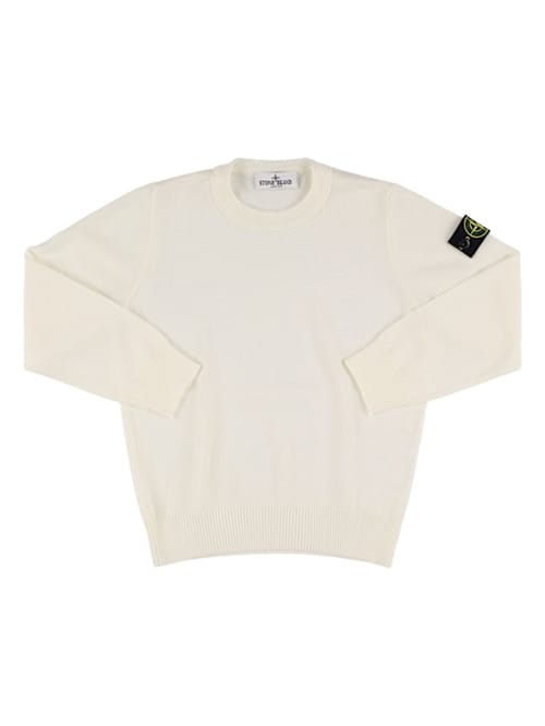 Stone Island Junior: Virgin wool sweater with badge