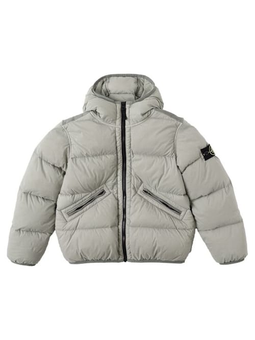 Stone Island Junior: 帽子尼龙羽绒夹克