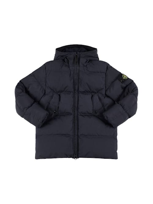 Stone Island Junior: 连帽尼龙羽绒服