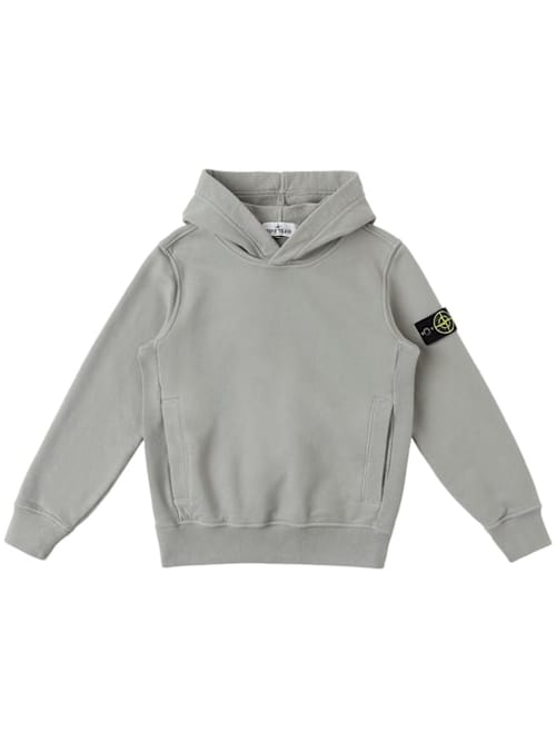 Stone Island Junior: 有机纯棉卫衣连帽衫