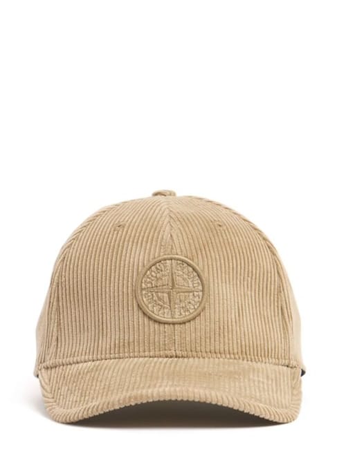 Stone Island Junior: 棉质灯芯绒棒球帽