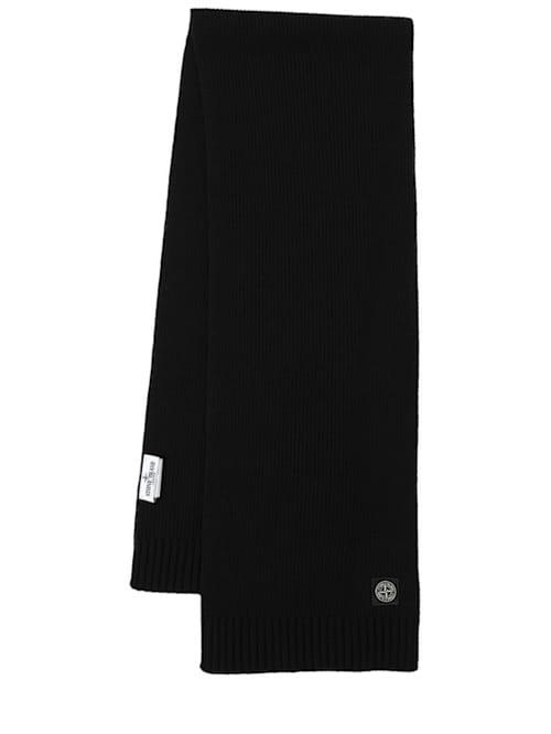 Stone Island Junior: 羊毛混纺针织围巾