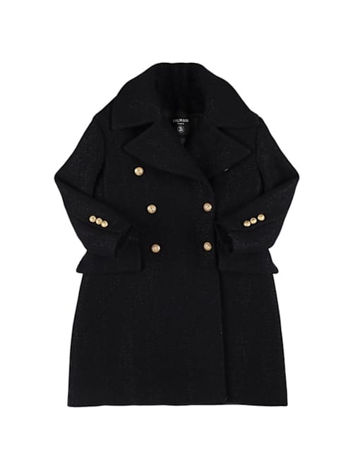 Balmain: 羊毛混纺大衣
