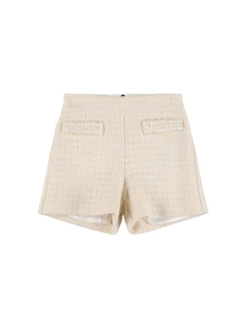 Balmain: 羊毛混纺粗花呢短裤