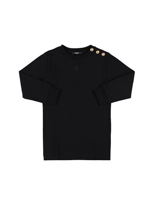 Balmain: 带标志的棉质连衣裙