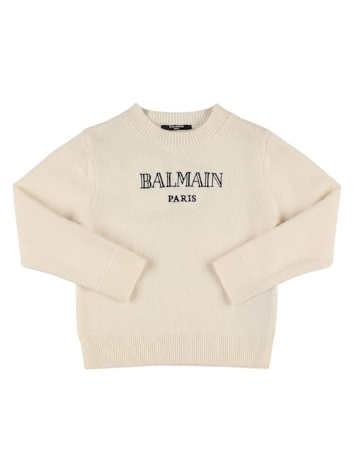 Balmain: Pullover aus Wollmischung mit Logo