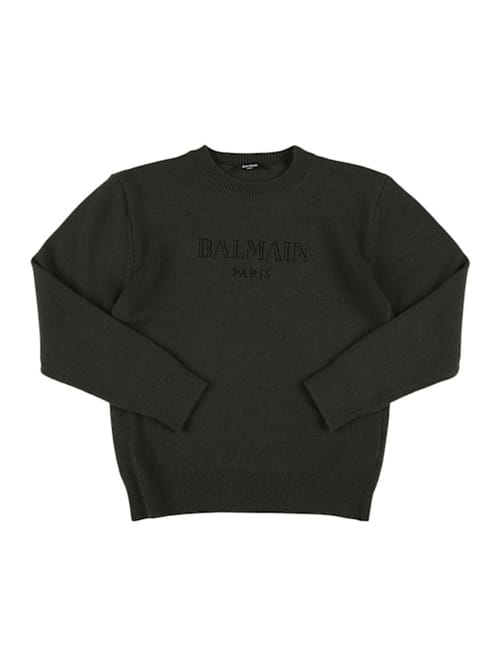 Balmain: Pullover aus Wollmischung mit Logo