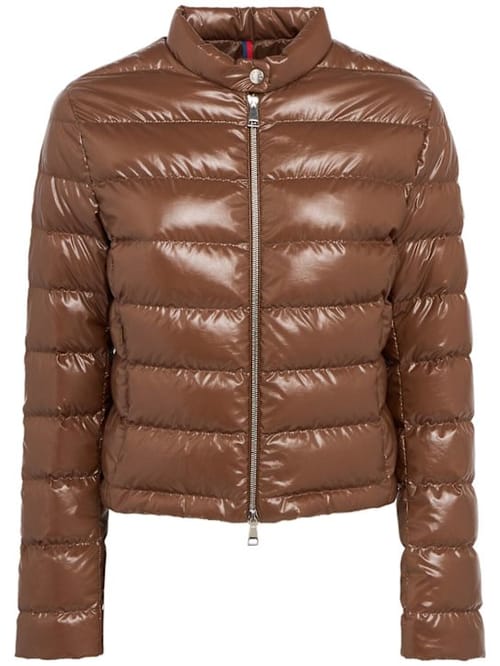 Moncler: 短款拉链羽绒夹克