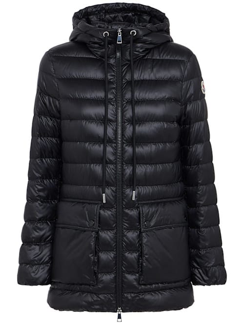Moncler: 长款带帽子绗缝外套
