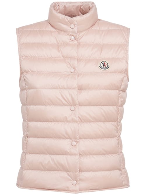 Moncler: 带领的绗缝无袖上衣