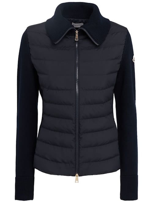 Moncler: 带有罗纹领口的短夹克