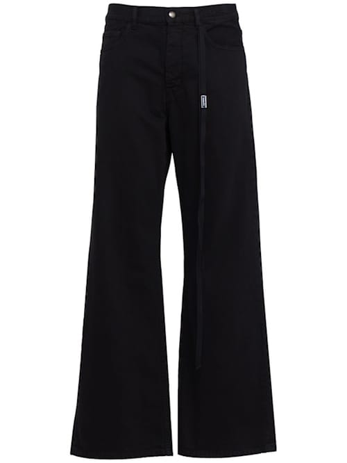 Ann Demeulemeester: 宽腿牛仔裤，带扣闭合