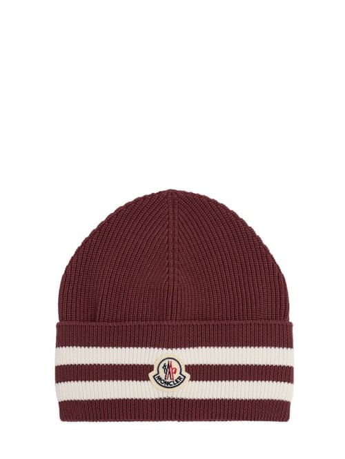 Moncler: 条纹袖口针织帽