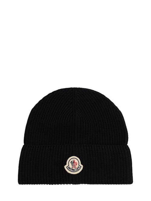 Moncler: 带有品牌标志的毛线帽