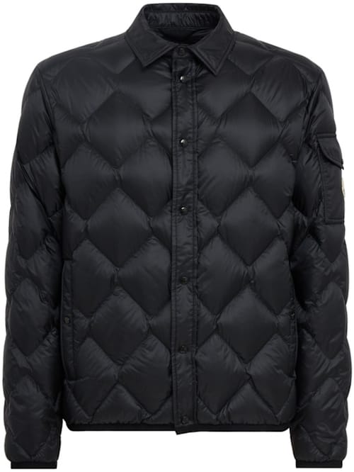 Moncler: 带领子的绗缝羽绒外套