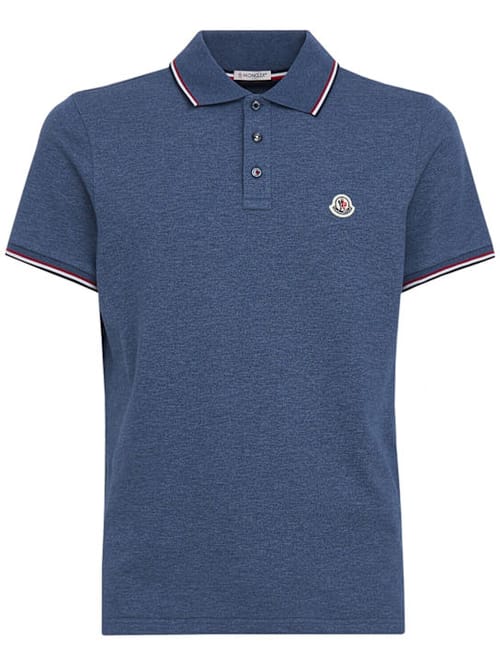 Moncler: 带罗纹领的 polo 衫