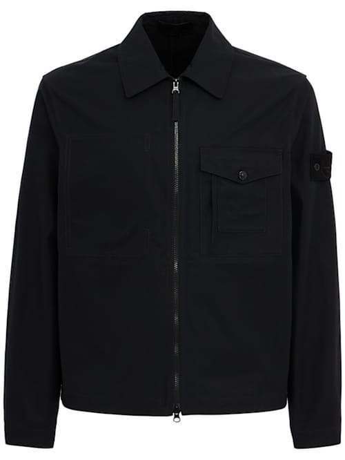 Stone Island: logo 棉质拉链外套衬衫