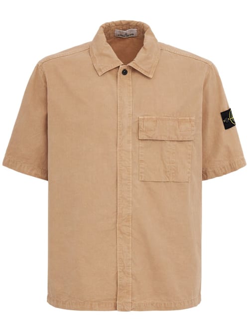 Stone Island: 棉质短袖衬衫的Logo