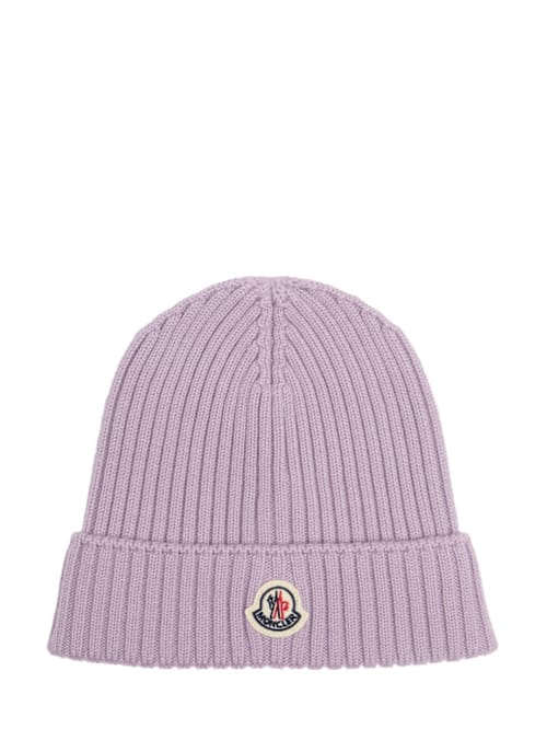 Moncler: Logo 纯羊毛针织帽