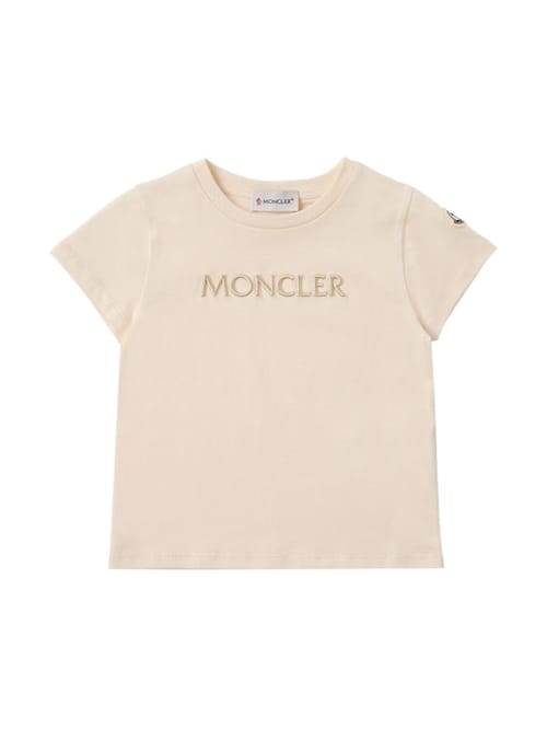 Moncler: 刺绣标志棉质T恤