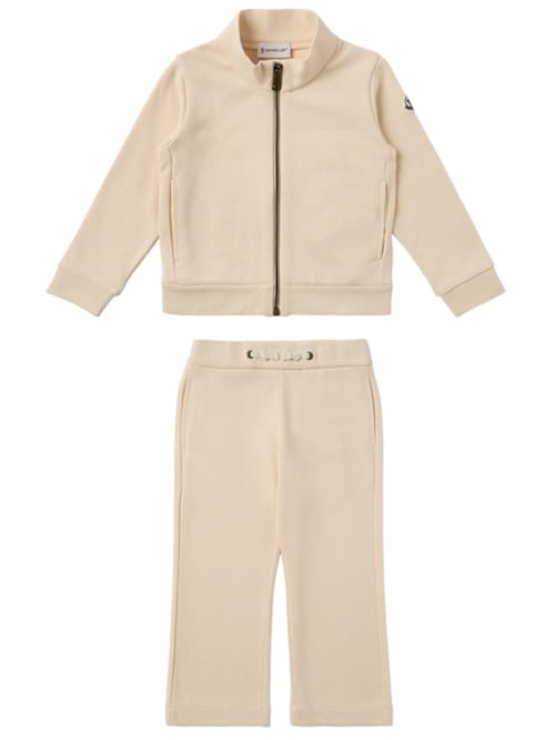 Moncler: Logo patch cotton tracksuit set