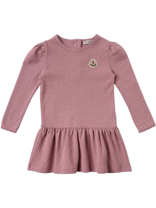 Moncler: 褶裥长袖棉质连衣裙