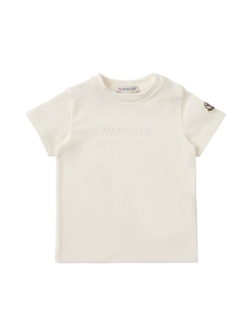 Moncler: 刺绣logo棉质T恤