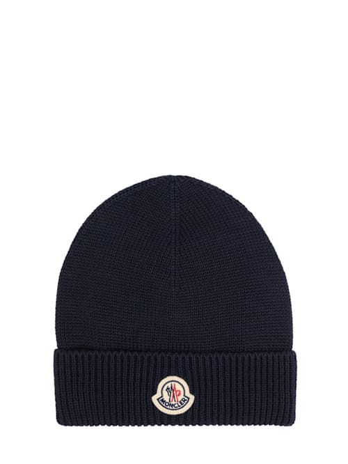 Moncler: logo 棉质毛线帽