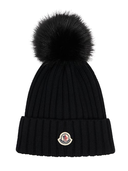 Moncler: 带球球的毛线帽