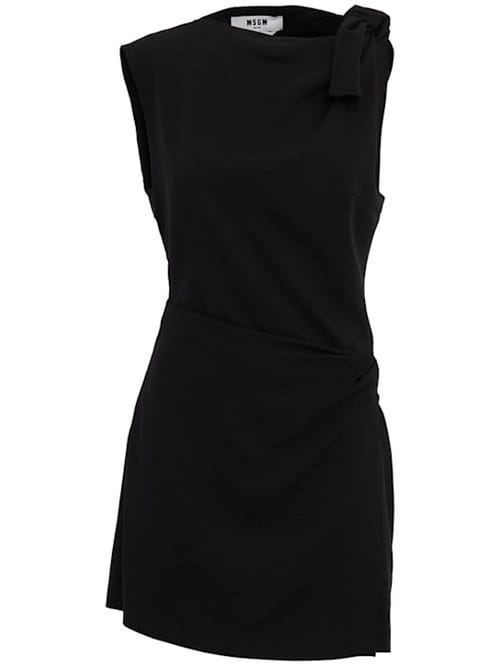 MSGM: Robe courte en crêpe à drapé