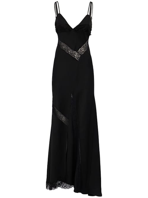 MSGM: Long satin dress with lace