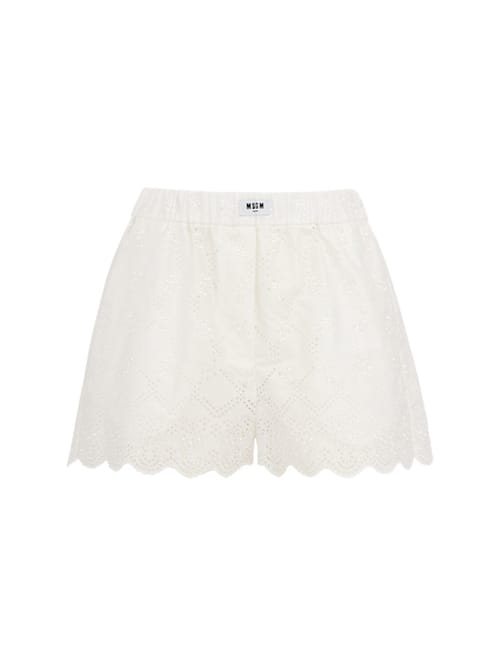MSGM: 带有贝边下摆的短裤