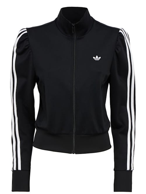 adidas Originals: 带拉链和蓬松袖子的连帽衫