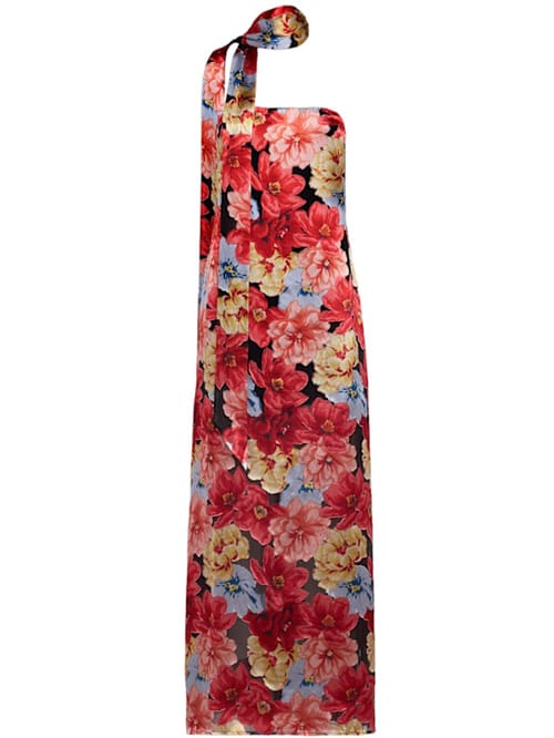 GESTUZ: Printed floral long dress