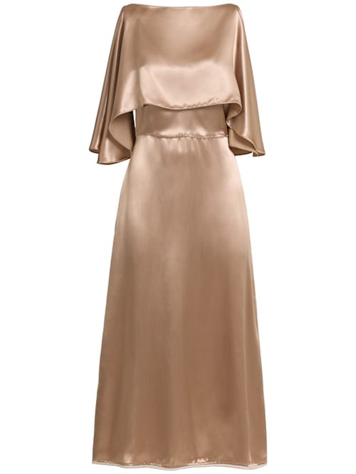 FABIANA FILIPPI: Satin midi dress with cape
