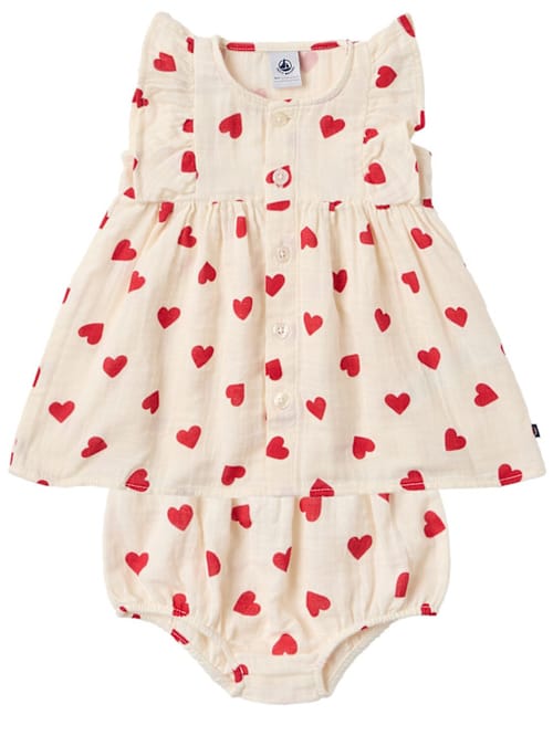 Petit Bateau: 印花棉质衬衫与尿布套