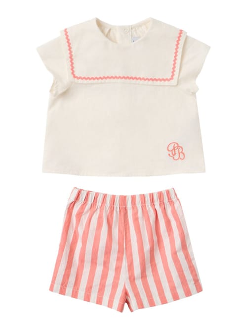 Petit Bateau: 棉布平纹衬衫和短裤