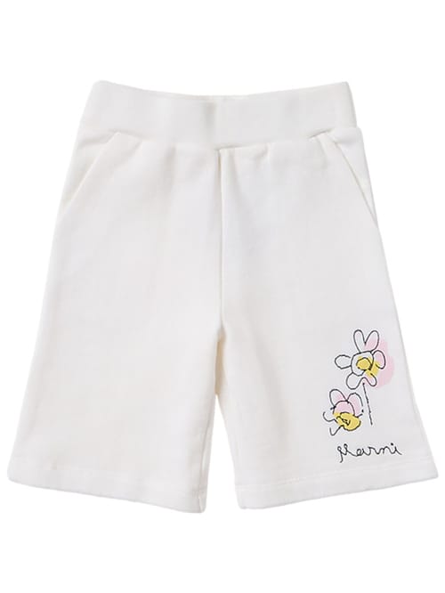 Marni Junior: Flower detail cotton shorts